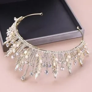 Tiarazcrownz | Accessories | Gold Rhinestone Pearl Crystal  display picture 3
